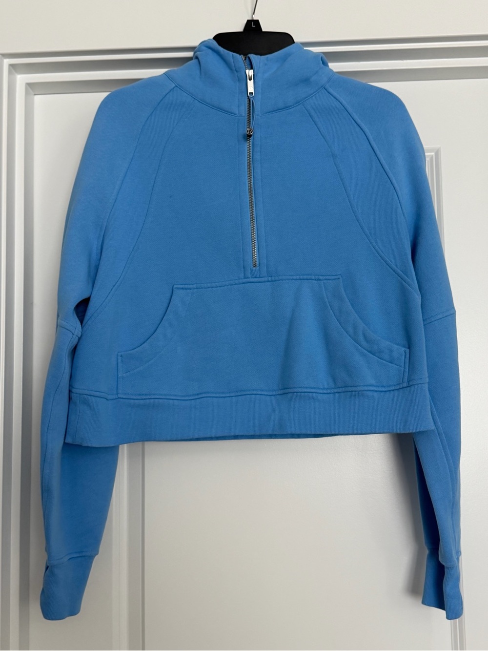 lululemon athletica Sky-Blue Half-Zip Cropped Hoodie